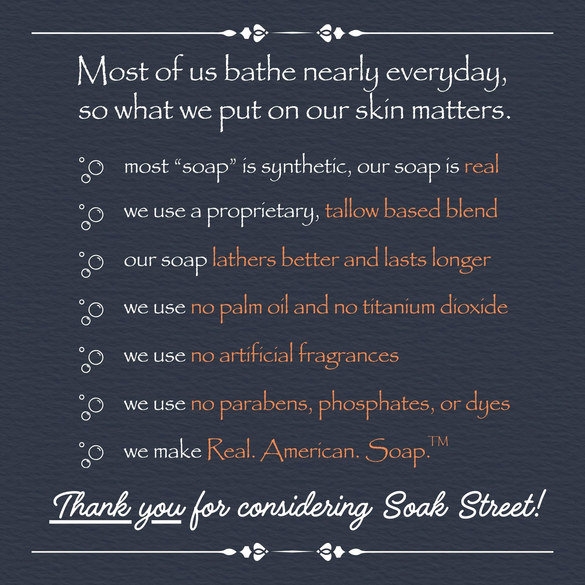 Soak Street sin palma, opcion natural para piel sensible.