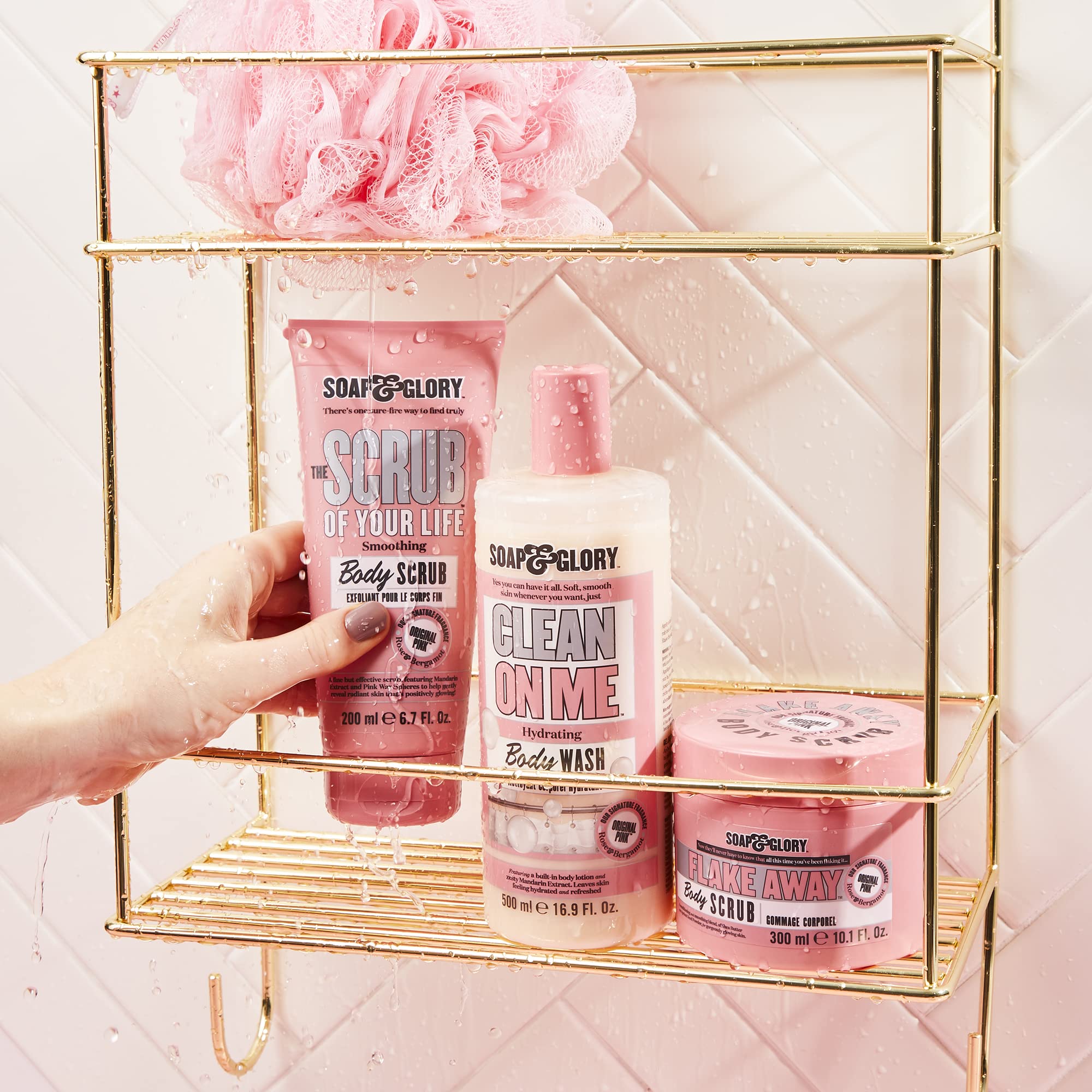 Soap & Glory Original Pink exfoliante en crema suave para una aplicación cremosamente suave en la ducha.
