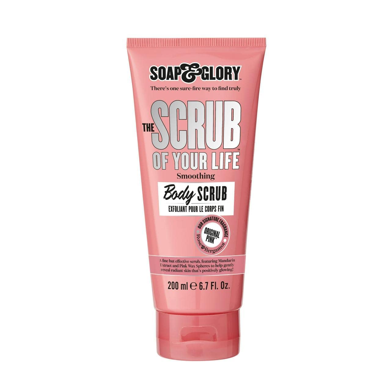 Soap & Glory Original Pink exfoliante corporal con textura terciopelo para piel suave.
