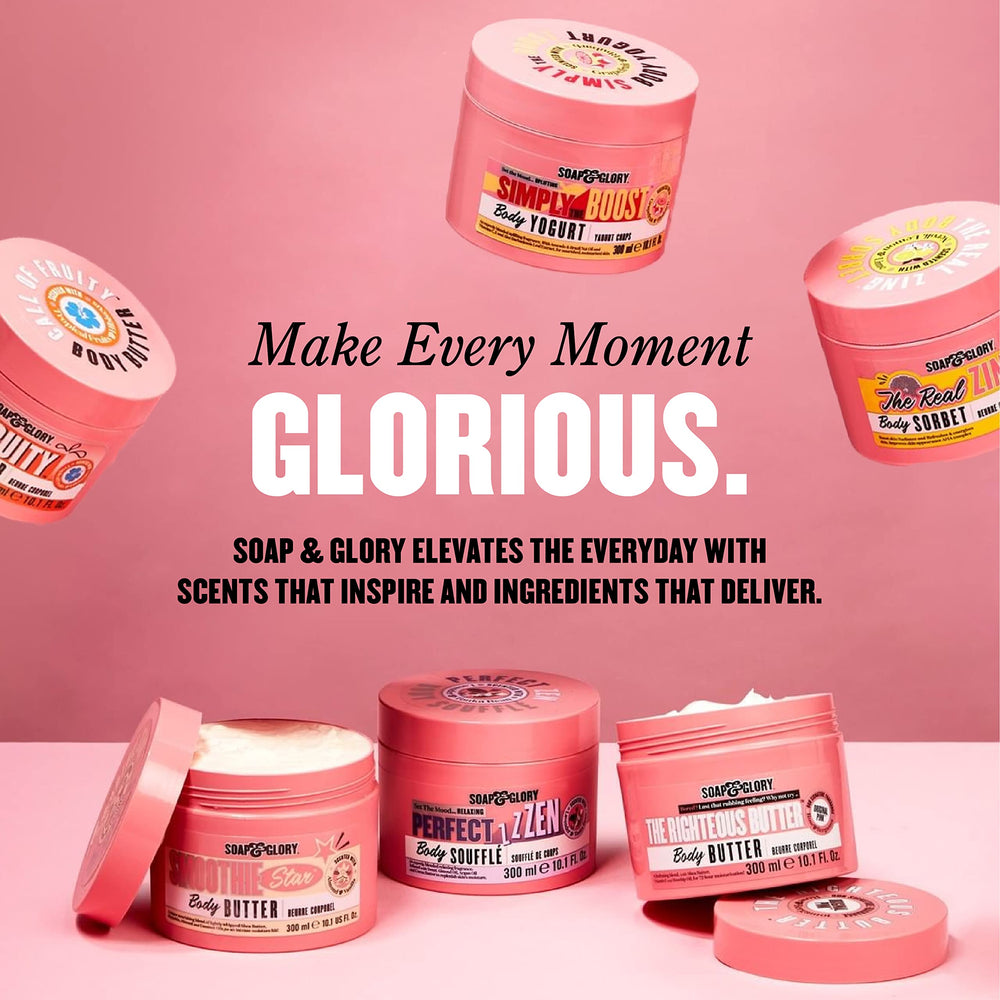 Soap & Glory Peaches & Clean, rutina matutina de limpieza deliciosa y refrescante.