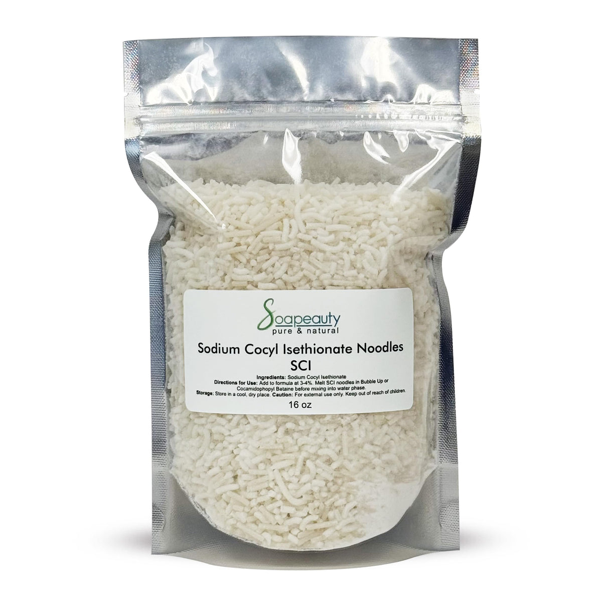Soapeauty SCI noodles en empaque, listo para elaborar jabones artesanales.