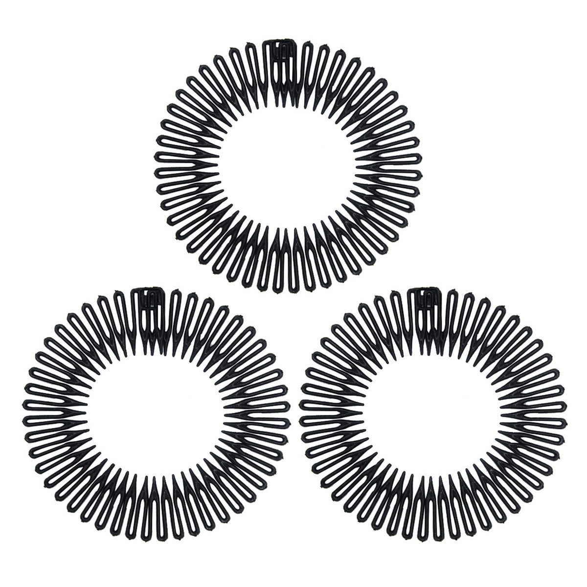 Soft 'N Style diadema elástica negra frente para peinados rápidos