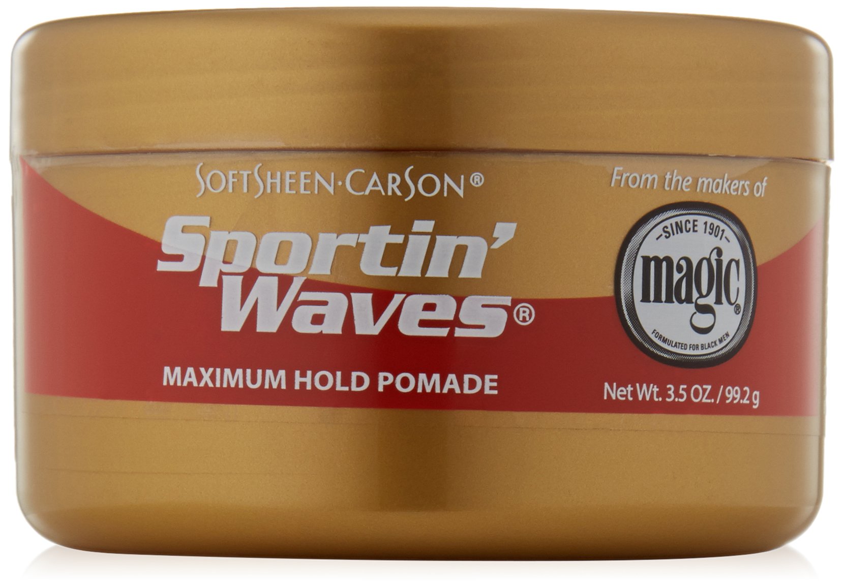 SoftSheen Sportin' Waves pomada: aplicación en manos para un peinado rápido y definible.