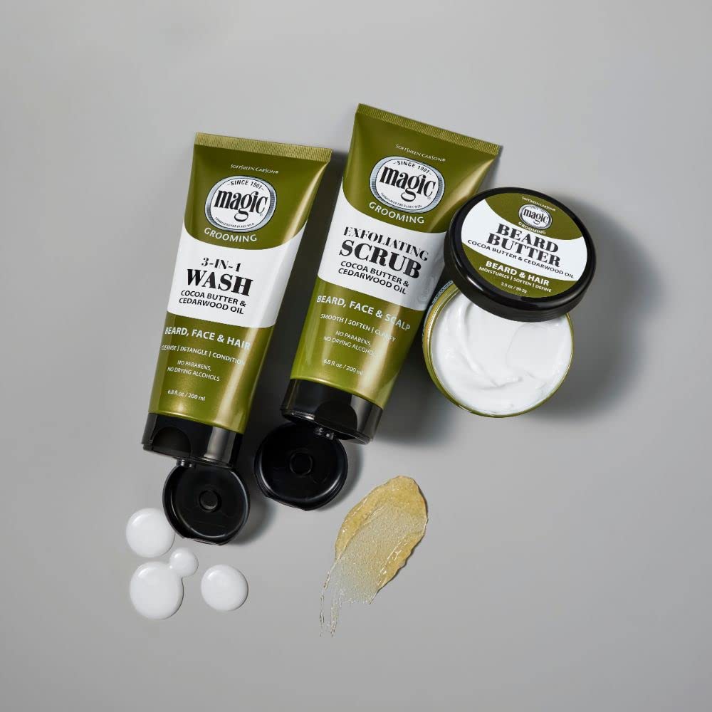 SoftSheen Magic limpieza de barba: elimina residuos y mejora la manejabilidad.