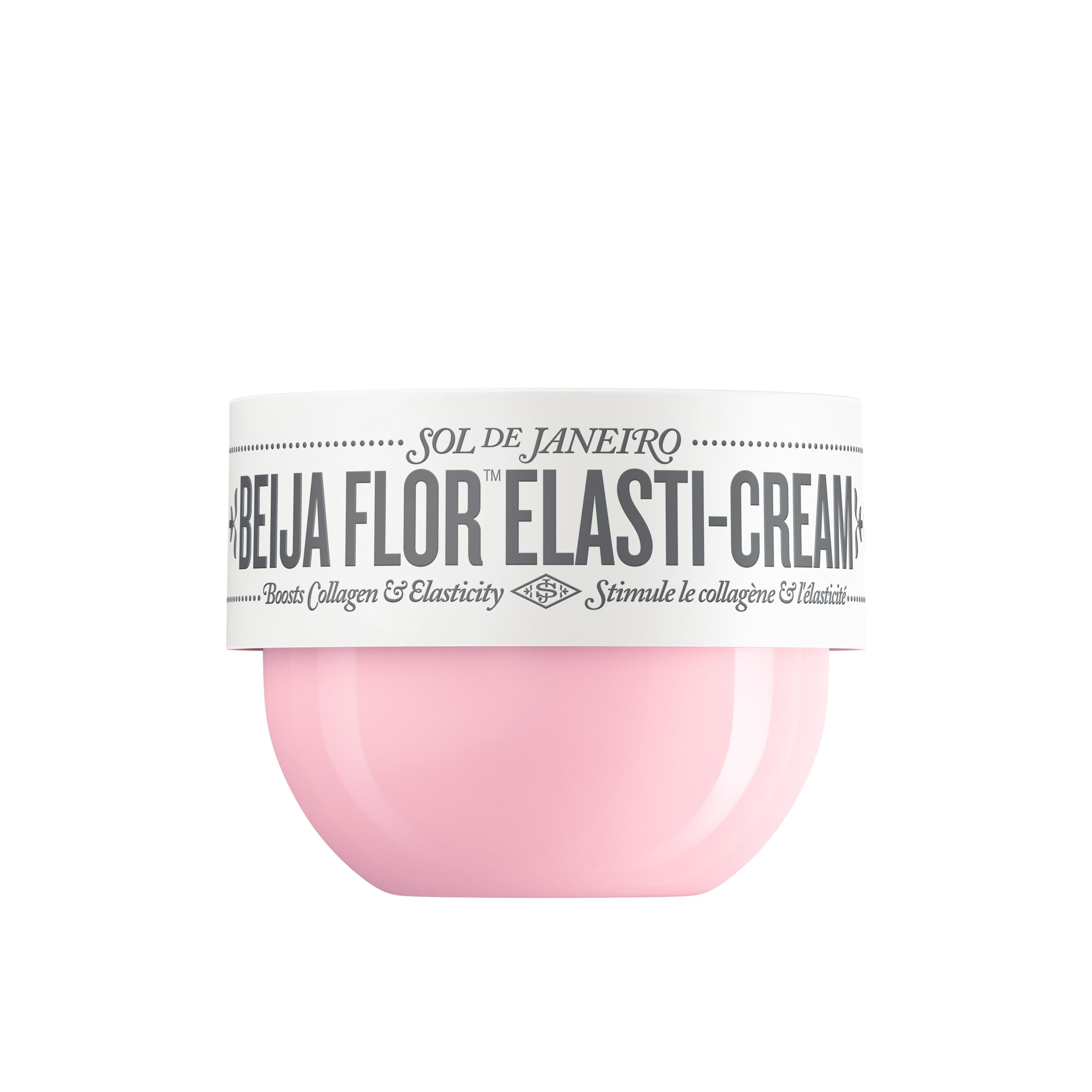 Beija Flor Elasti-Cream de Sol de Janeiro: botella elegante para hidratación diaria.