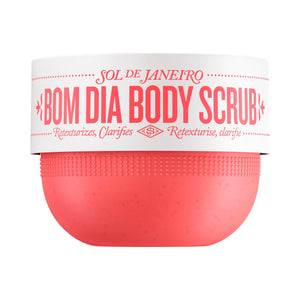 Sol de Janeiro Bom Dia exfoliante en frasco, ideal para piel suave y radiante.