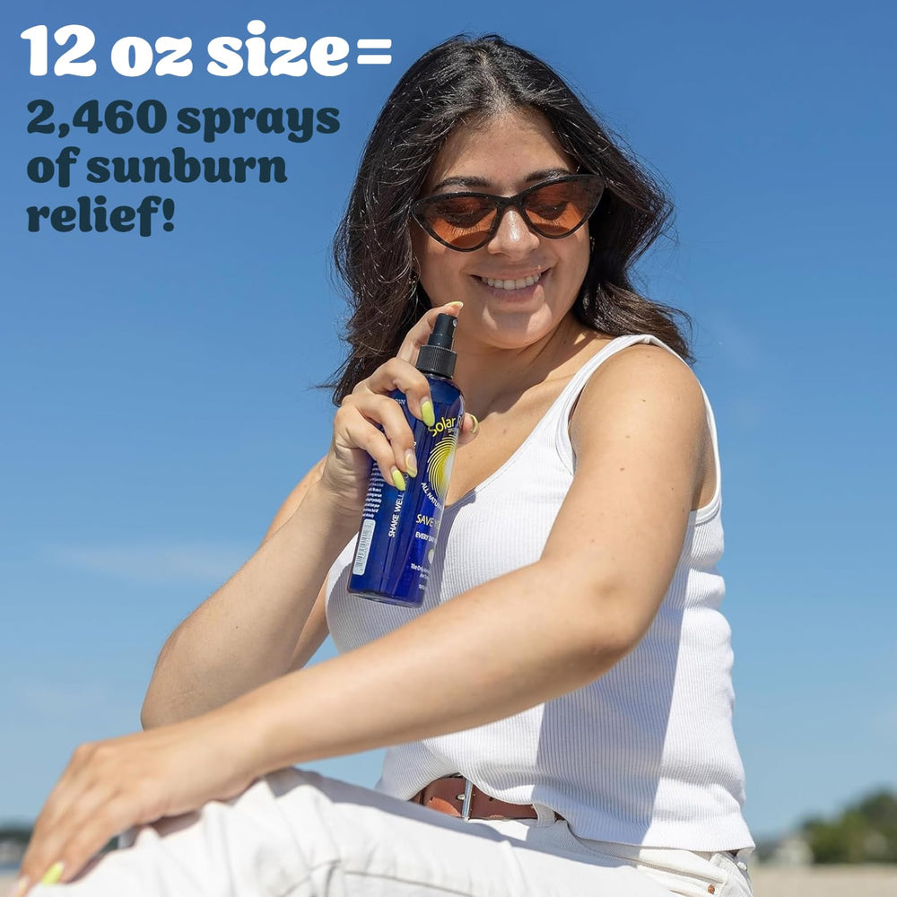 Solar Recover After Sun Spray botella 12oz para bruma ligera en rostro y cuerpo.