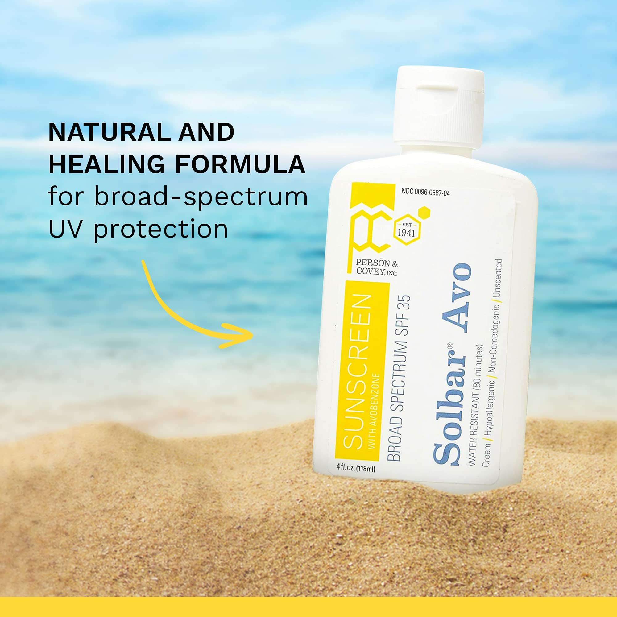 Aplicación suave de Solbar AVO SPF 35 en crema solar para la piel.