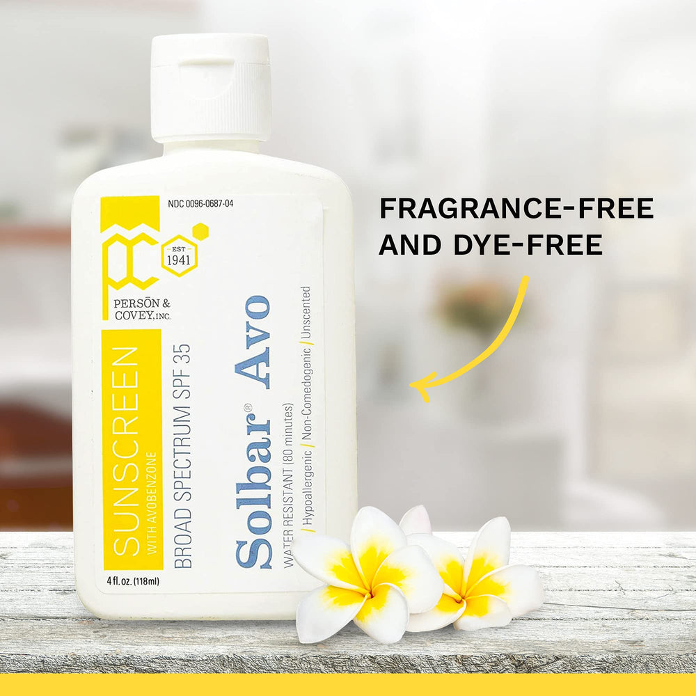 Textura sin fragancia de Solbar AVO SPF 35 para piel sensible.