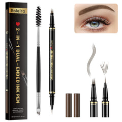 Soleira lápiz para cejas con microblading de 4 puntas para trazos naturales.