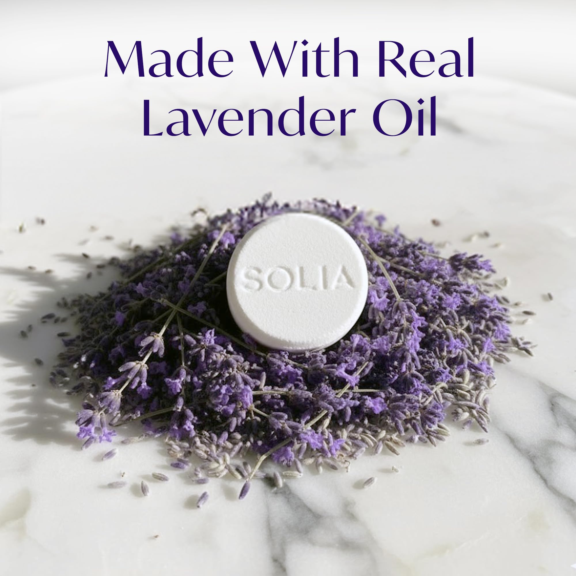 Solia bomba de vapor lavanda para ducha, envuelta individualmente para viajar