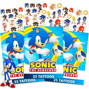 Tatuajes temporales de Sonic con personajes para fiestas, ideales como recuerdo divertido