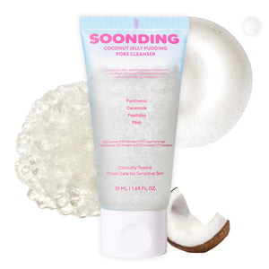 SOONDING Limpiador gelatina coco con textura limpia para piel suave y fresca