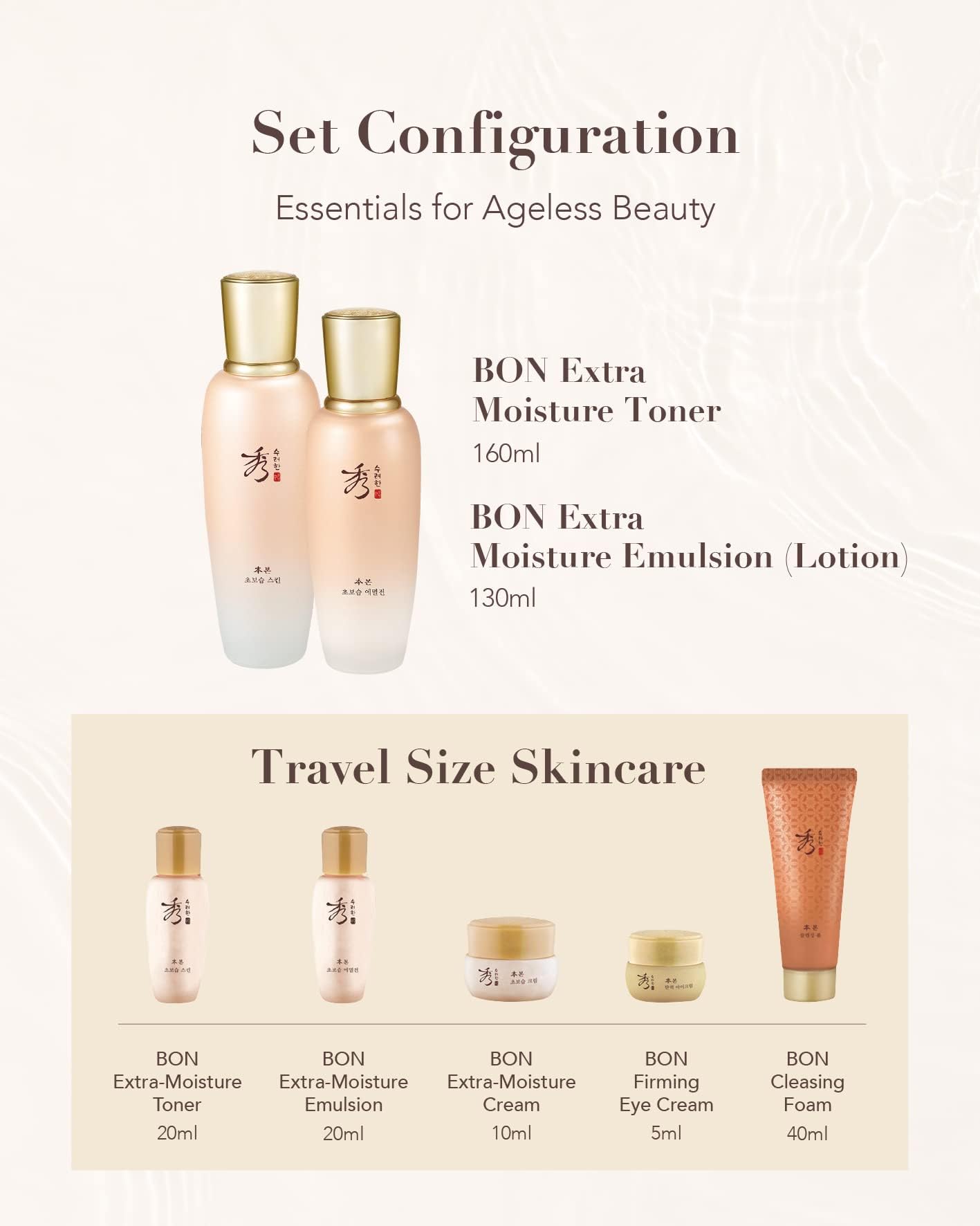 Sooryehan Bon Extra Moisture: caja de regalo elegante para cuidado de la piel.