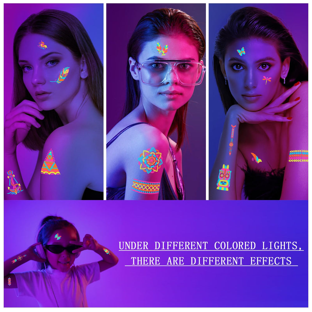 SOOVSY tatuajes brillan en oscuridad con copas de cóctel para fiestas