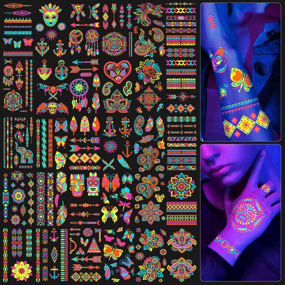 SOOVSY tatuajes brillan en oscuridad con micrófono para fiestas