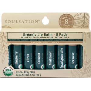 SOULSATION bálsamo labial set de 8 sabores, empaque compacto para viaje y cuidado diario