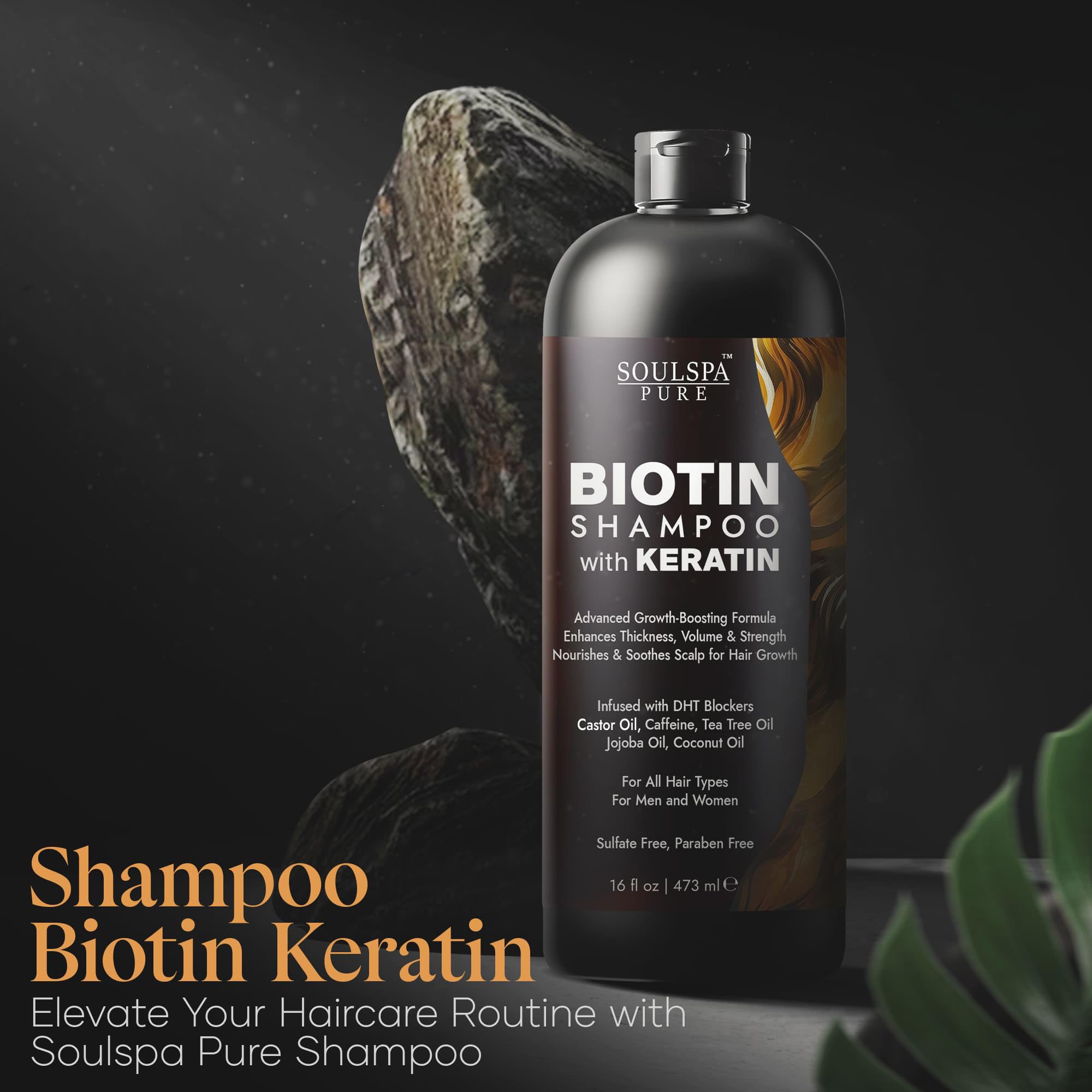SOULSPA PURE Biotina con Keratina: aceite de árbol de té aporta aroma fresco.