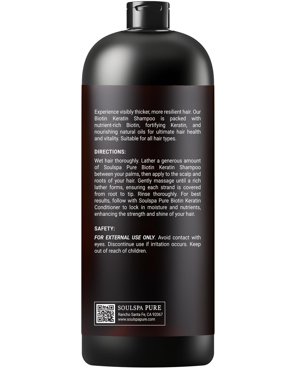 SOULSPA PURE Biotina con Keratina: envase de 16 oz para hogar.