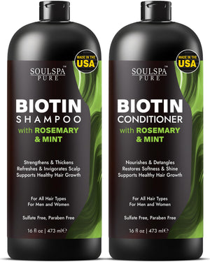 SOULSPA PURE champú romero en botella, revitaliza el cuero cabelludo