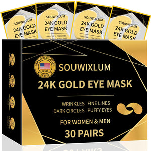 Souwixlum parches ojos 24K oro para revitalizar la mirada