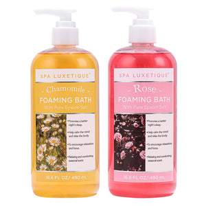 Spa Luxetique Bubble Bath con burbujas rosadas para relajación diaria