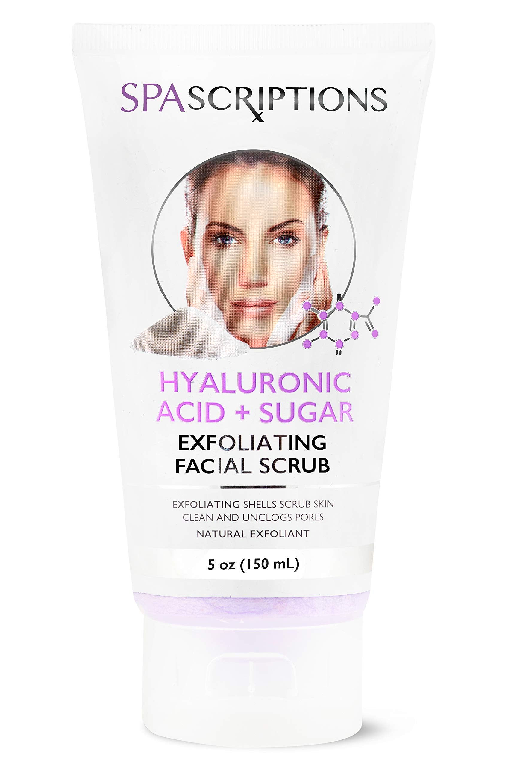 SpaScriptions exfoliante facial con perlas exfoliantes para limpieza suave de poros