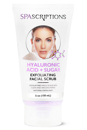 SpaScriptions exfoliante facial con perlas exfoliantes para limpieza suave de poros