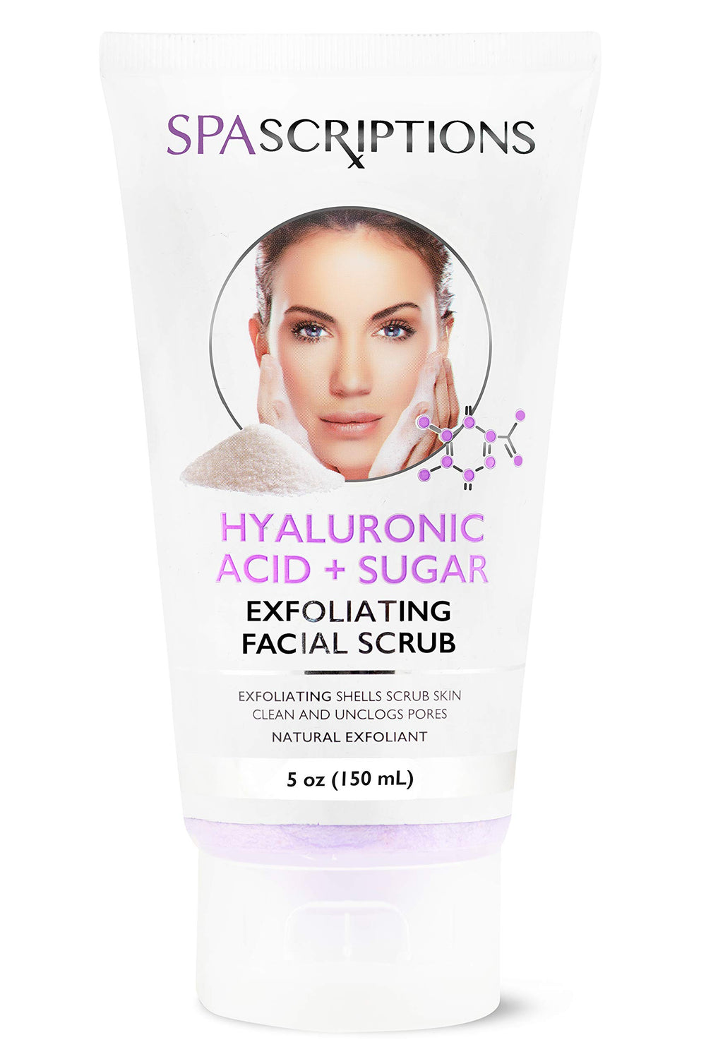 SpaScriptions exfoliante facial con perlas exfoliantes para limpieza suave de poros