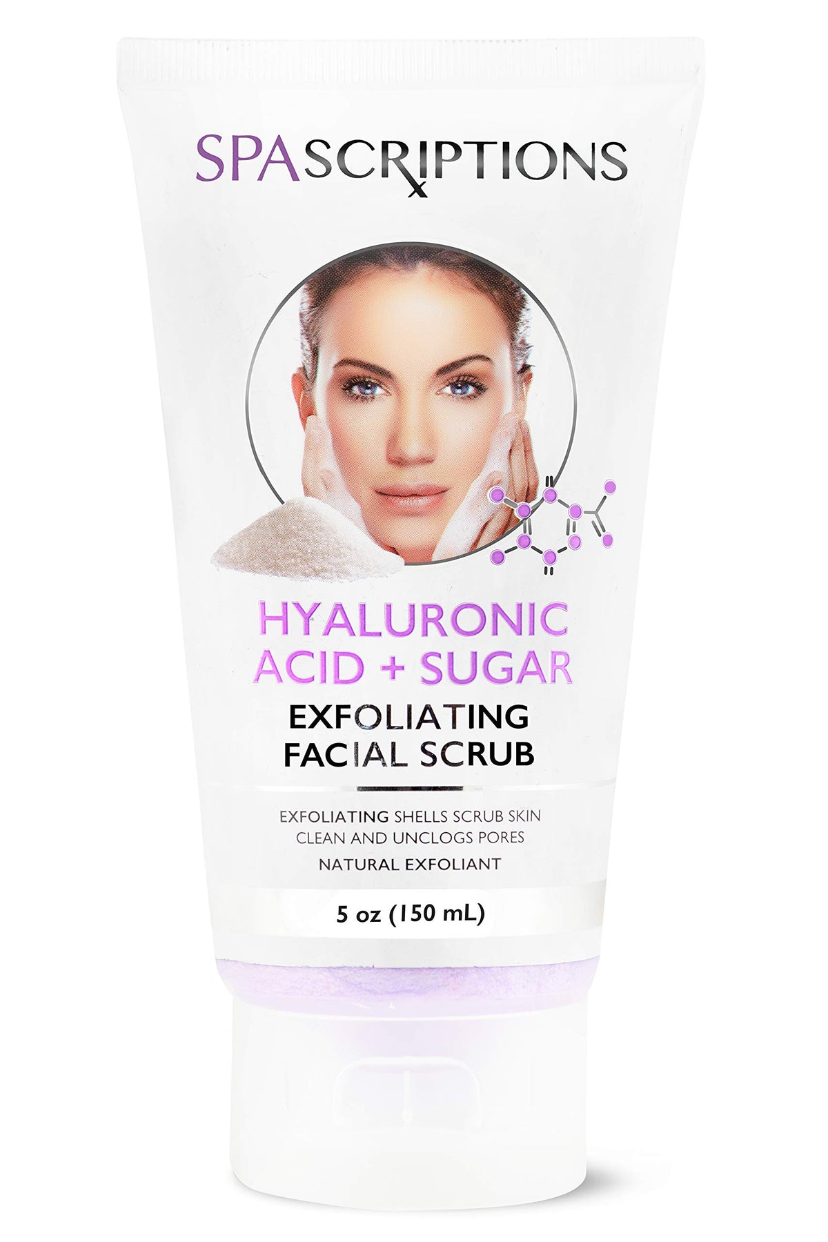 SpaScriptions exfoliante facial con perlas exfoliantes para limpieza suave de poros