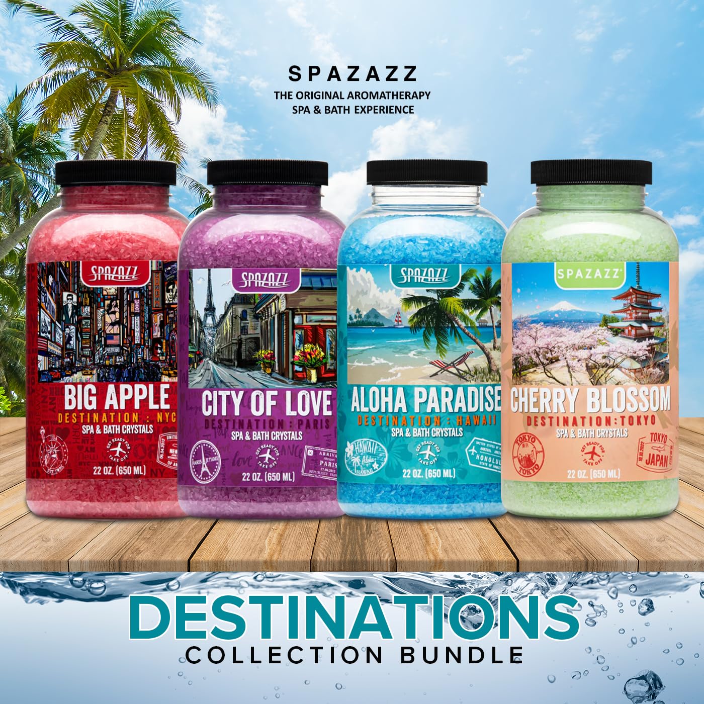 Spazazz Destinations Hawái cristales aromaterapia para hidratación de la piel