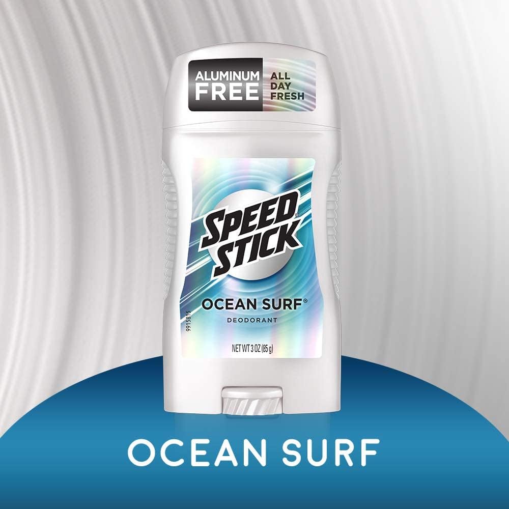 Desodorante Speed Stick Ocean Surf en barra sólida para uso diario.
