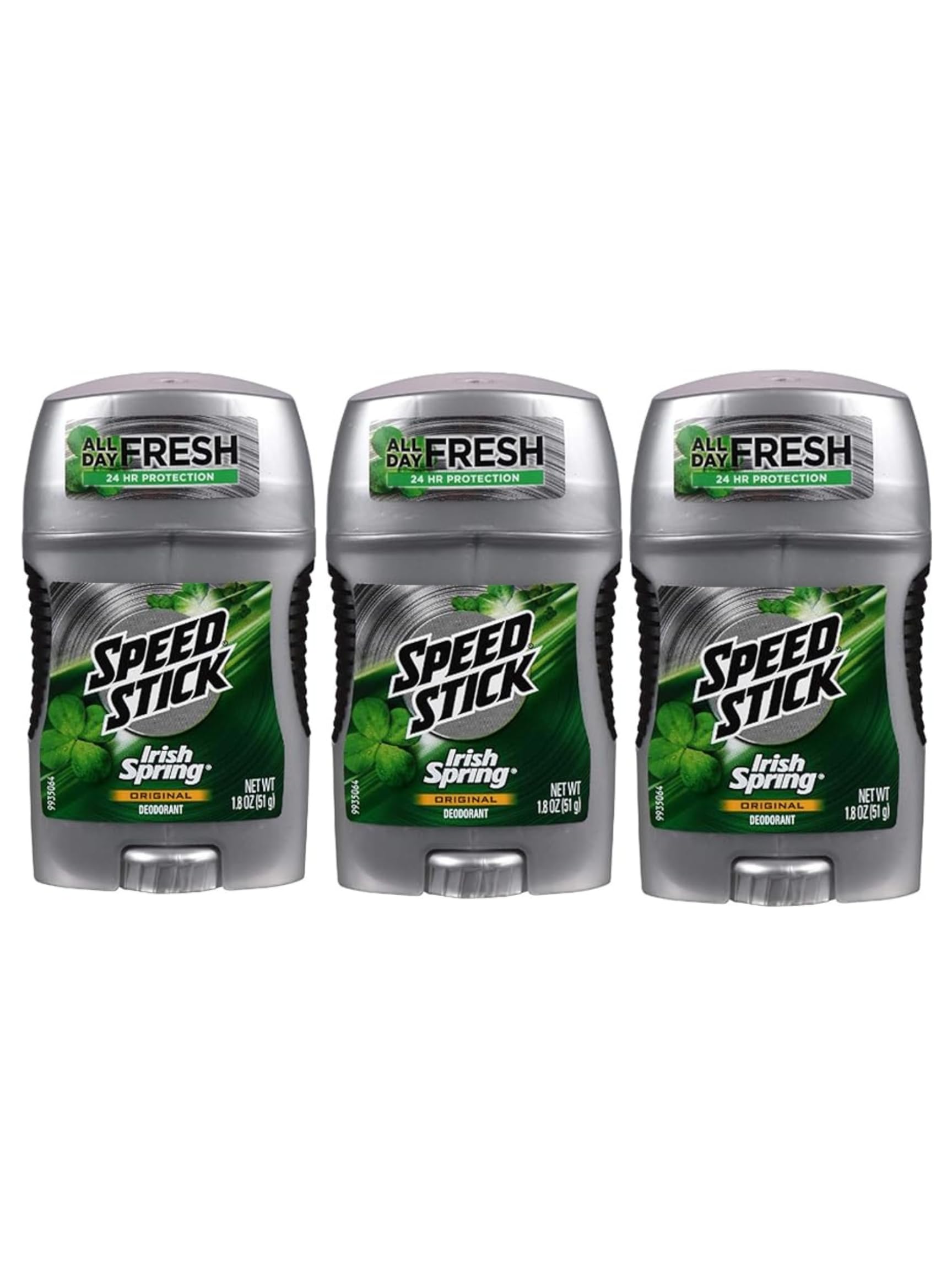 Speed Stick Irish Spring Original desodorante en barra, paquete de 3, aroma fresco que dura todo el día.