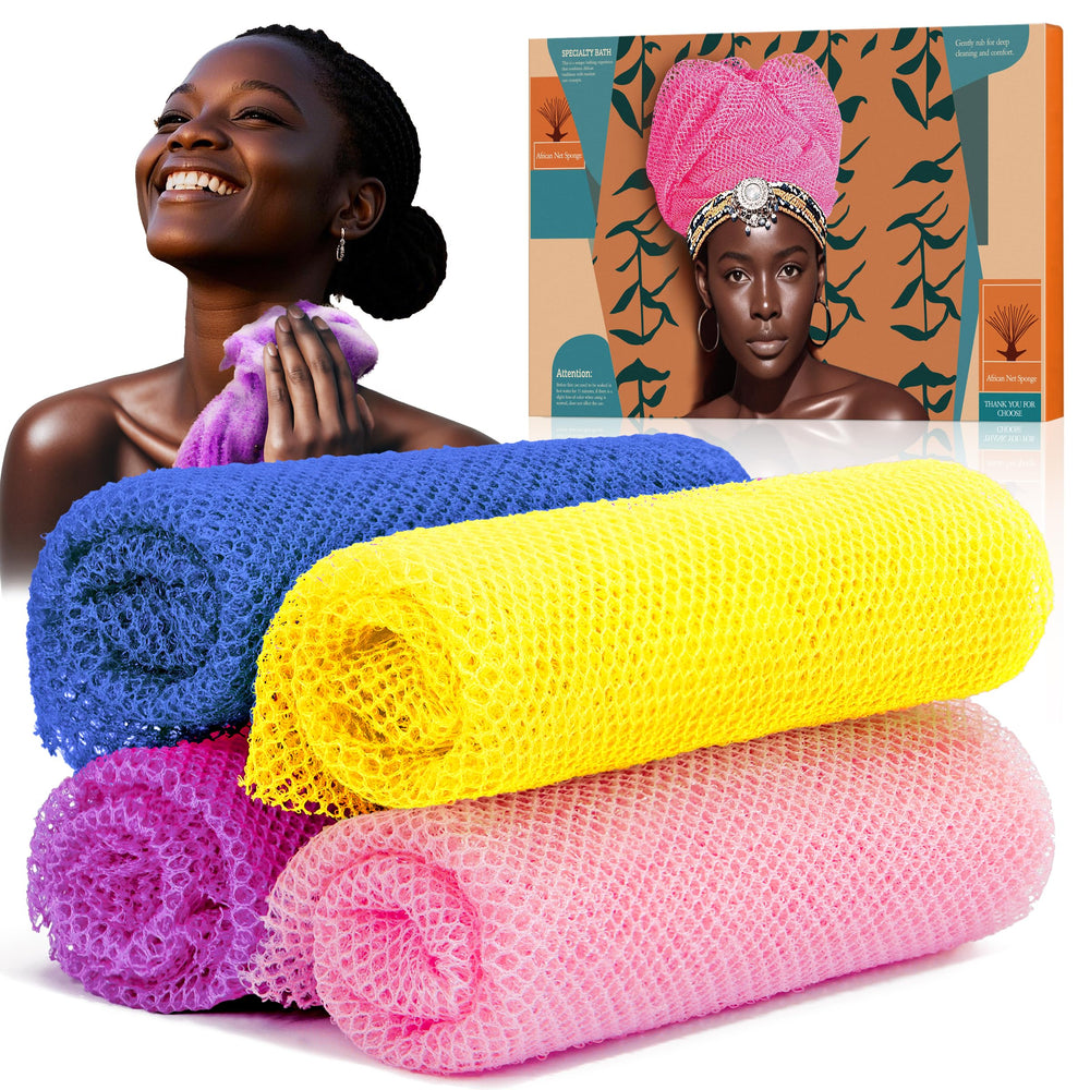 Esponja de SpiralScgv de red africana en colores vibrantes para exfoliar la piel