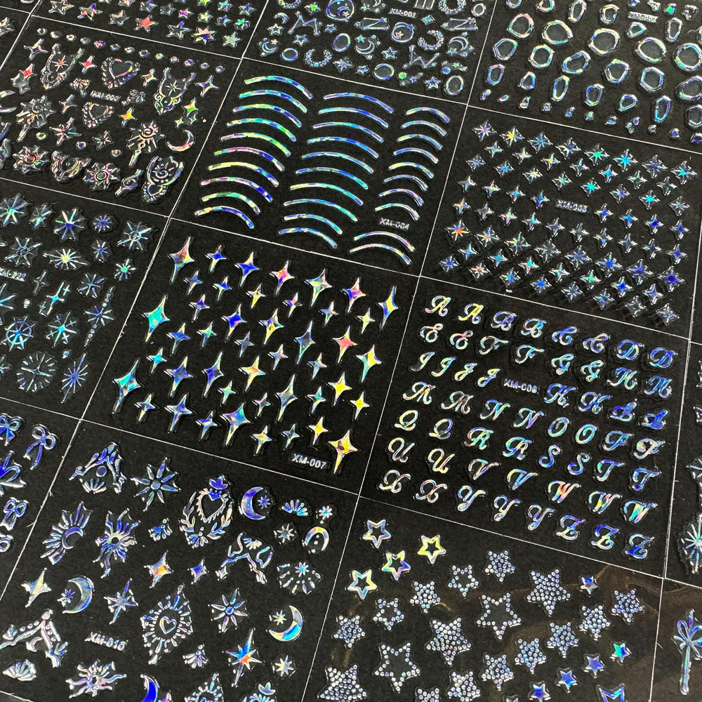 SPLOCUDU lineas estelares Aurora, pegatinas para uñas, crean un look luminoso.