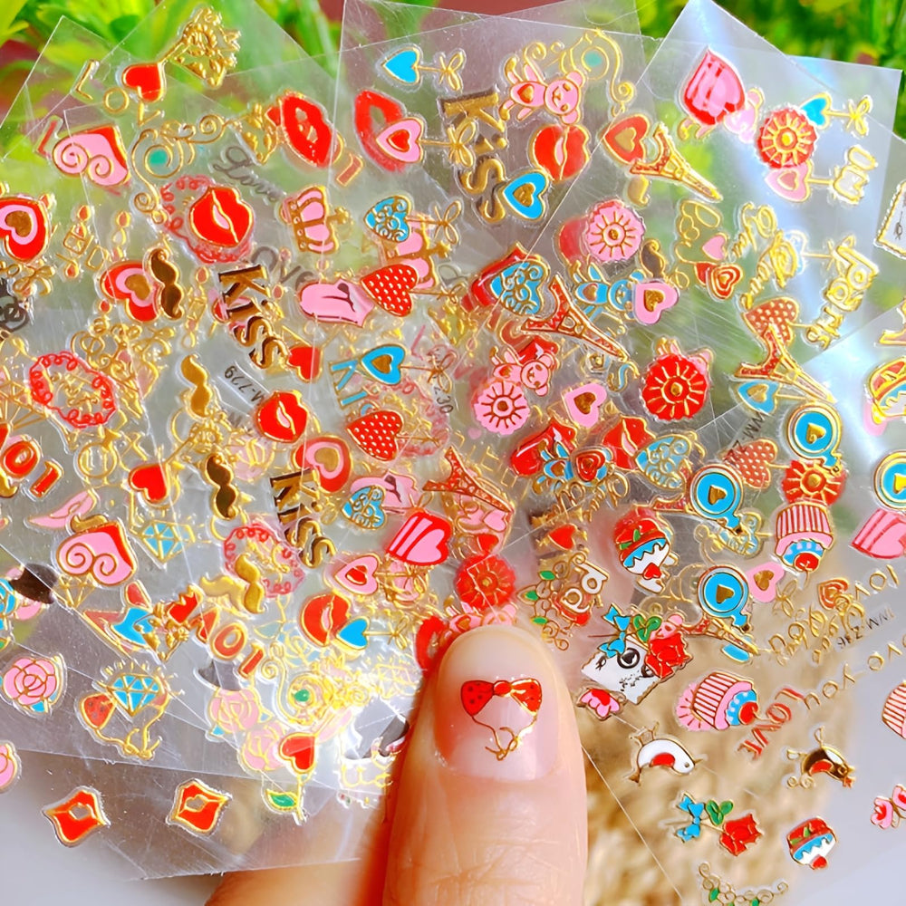 SPLOCUDU detalles dorados 3D para uñas, aporta brillo sutil.