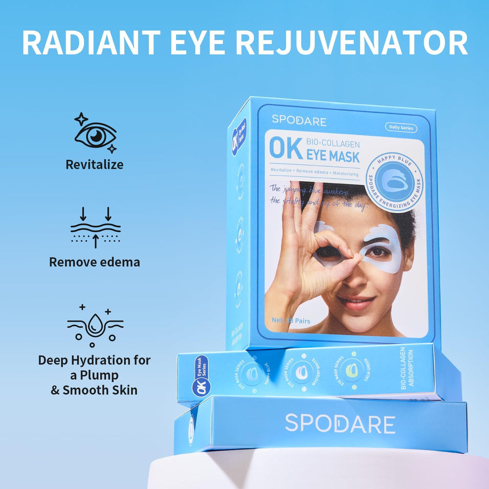 Efecto hidratante de SPODARE OK Shape Eye Masks en piel.