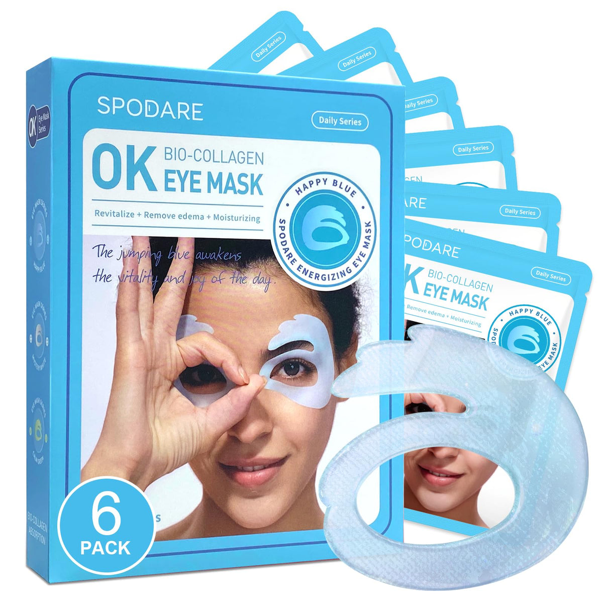 SPODARE OK Shape Eye Masks: presentación del set de 6 pares para ojos.