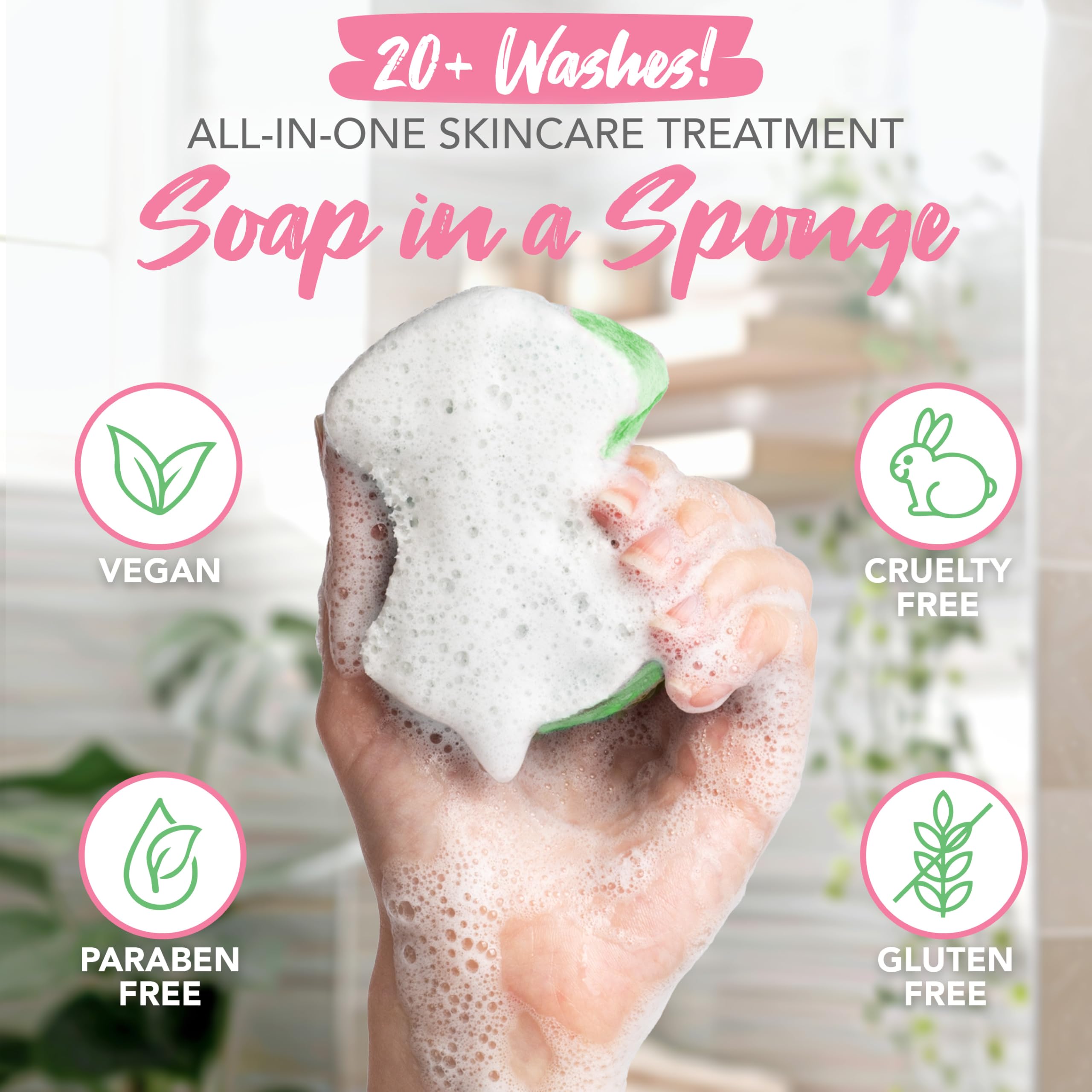 Spongeables Exfoliante para Pies - aplicación con agua para espuma cremosa.