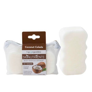 Spongeables Skinutrients: jabón-en-esponja Colada Coco para limpieza suave.