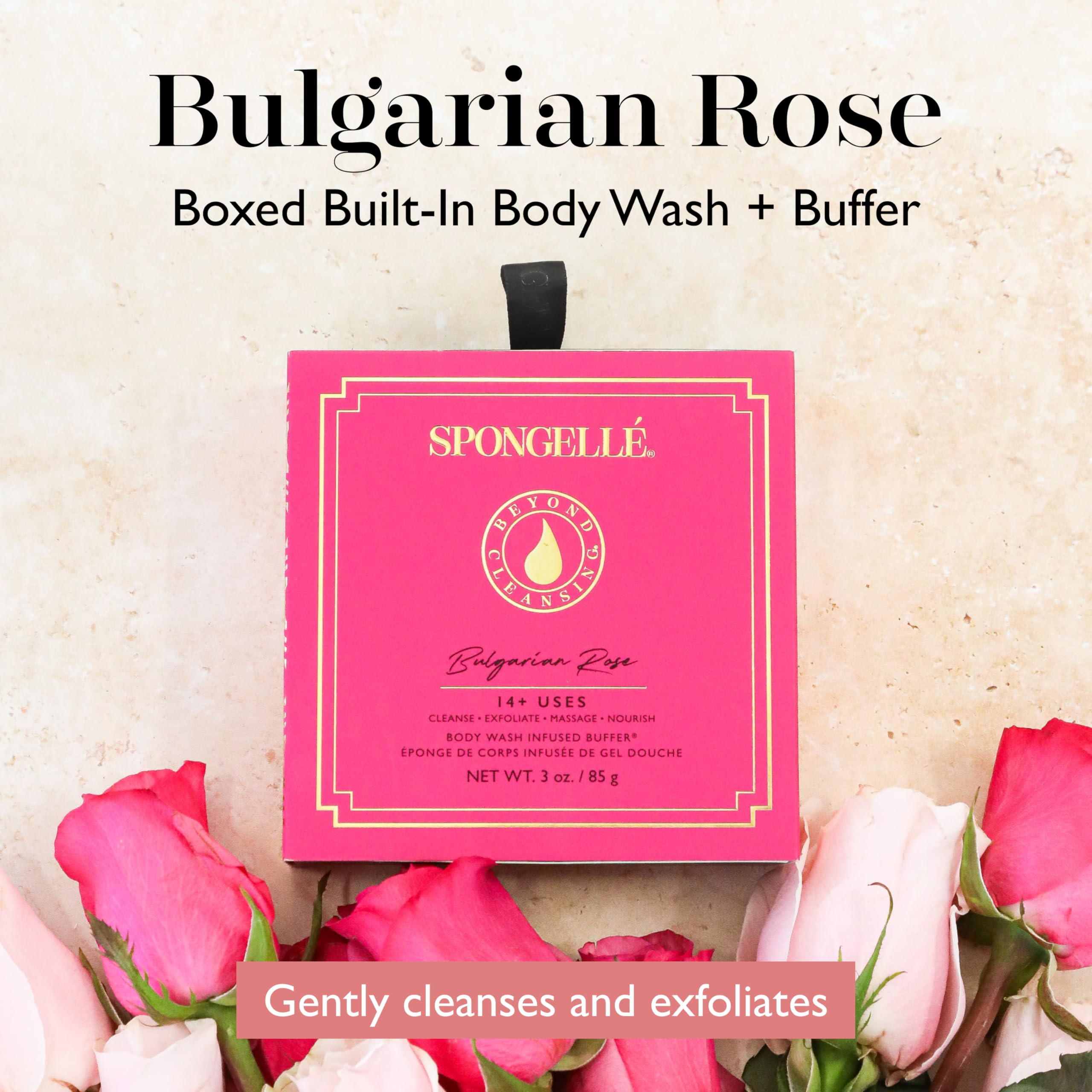 Buffer corporal con mango de ducha para exfoliar y limpiar.