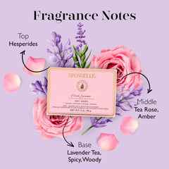 SPONGELLÉ Pedi Buffer jabón infusionado lavanda para limpieza suave.