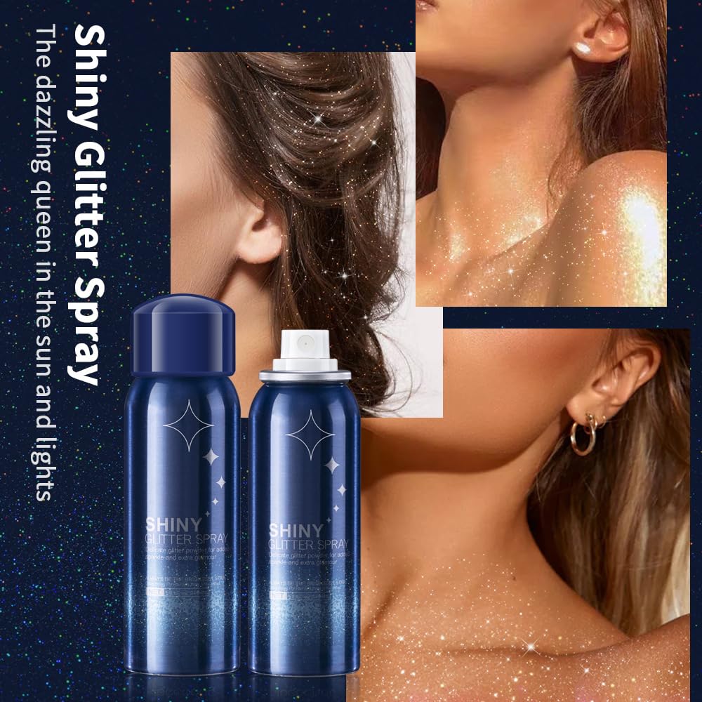 Spray Brillos para Cuerpo aporta acabado lustroso a outfits.
