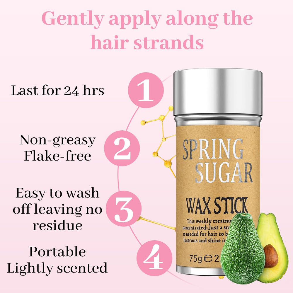 SPRINGSUGAR control encrespamiento pelo, mantiene el cabello suave durante el día.