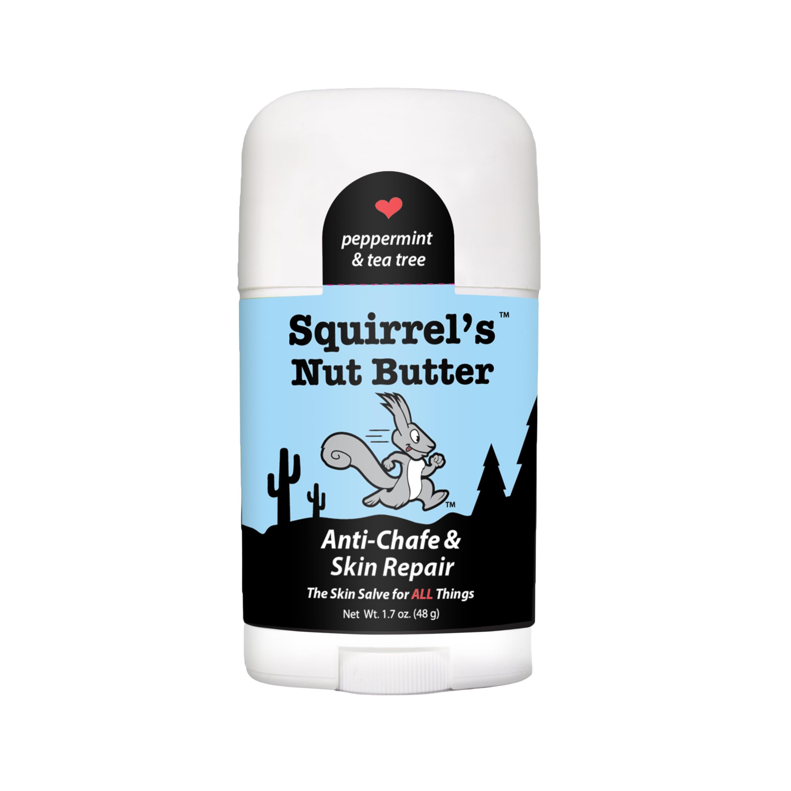 Anti Rozaduras Squirrel's Nut Butter stick menta arbol-de-te para entrenamiento.