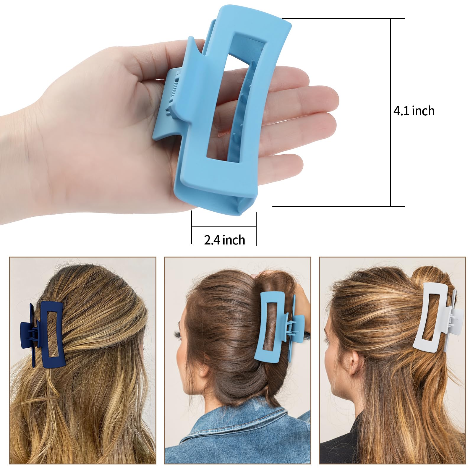 Clip antideslizante Sisiaipu para cabello grueso, evita deslizamientos durante tareas.