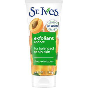 St. Ives exfoliante albaricoque en botella, ideal para el cuidado diario.