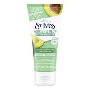 St. Ives Nourish & Glow crema de aguacate en frasco para hidratación diaria.