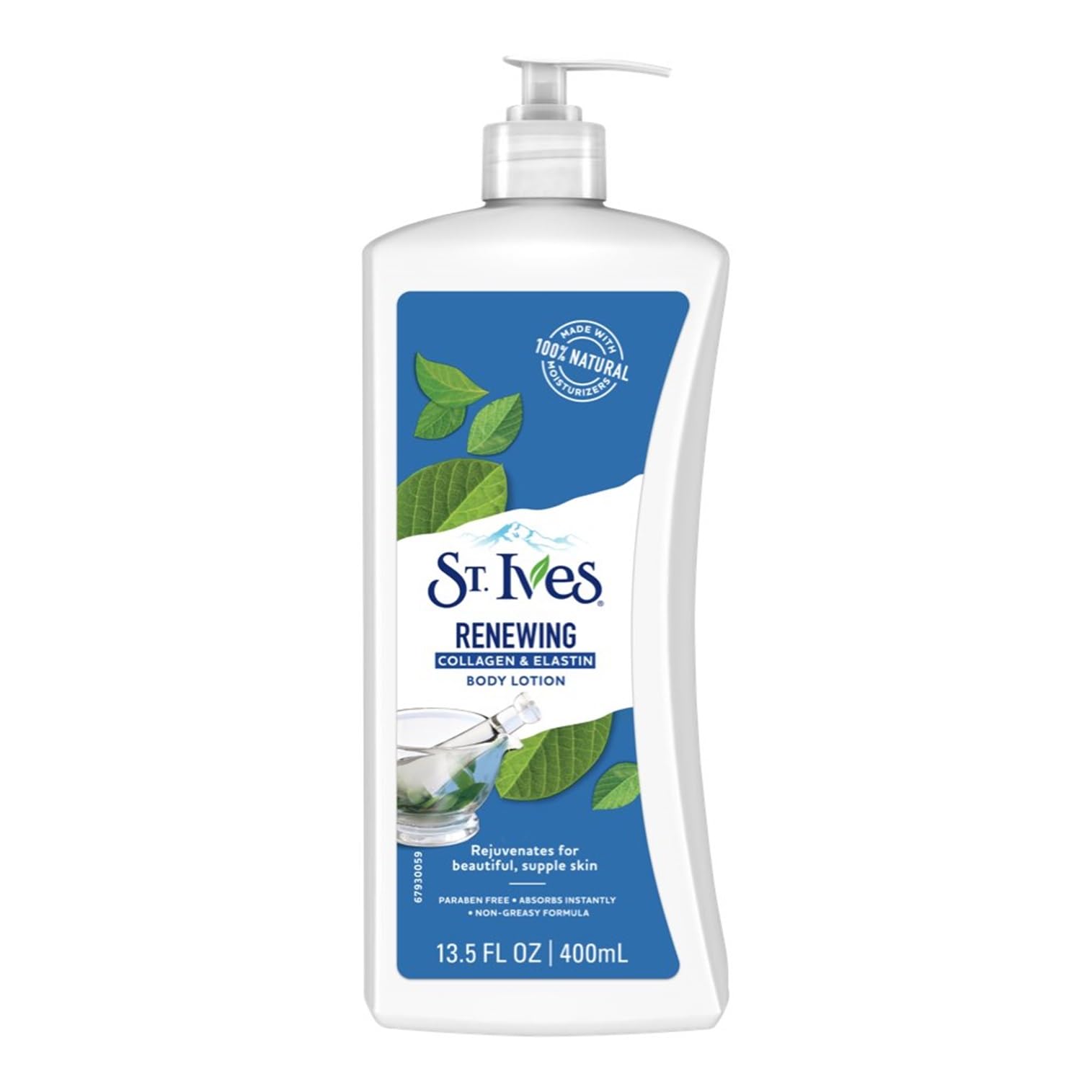 St. Ives Renewing Collagen Elastin Body Lotion en botella, hidratación diaria suave.