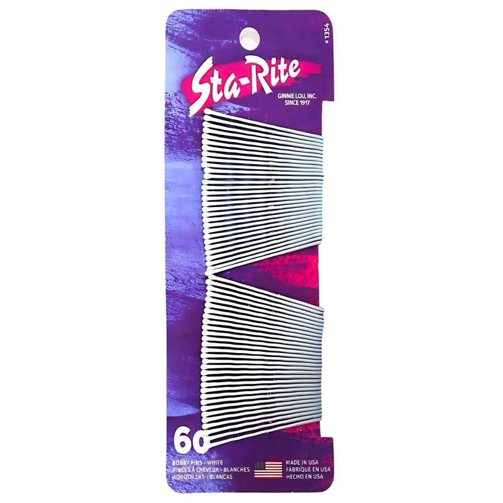 Sta-Rite horquillas blancas con punta de goma suave para peinado cómodo
